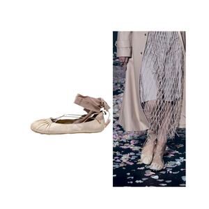 Christian Dior Spring 2019 ballet flat sneaker sneakerina ribbon ties pink 37